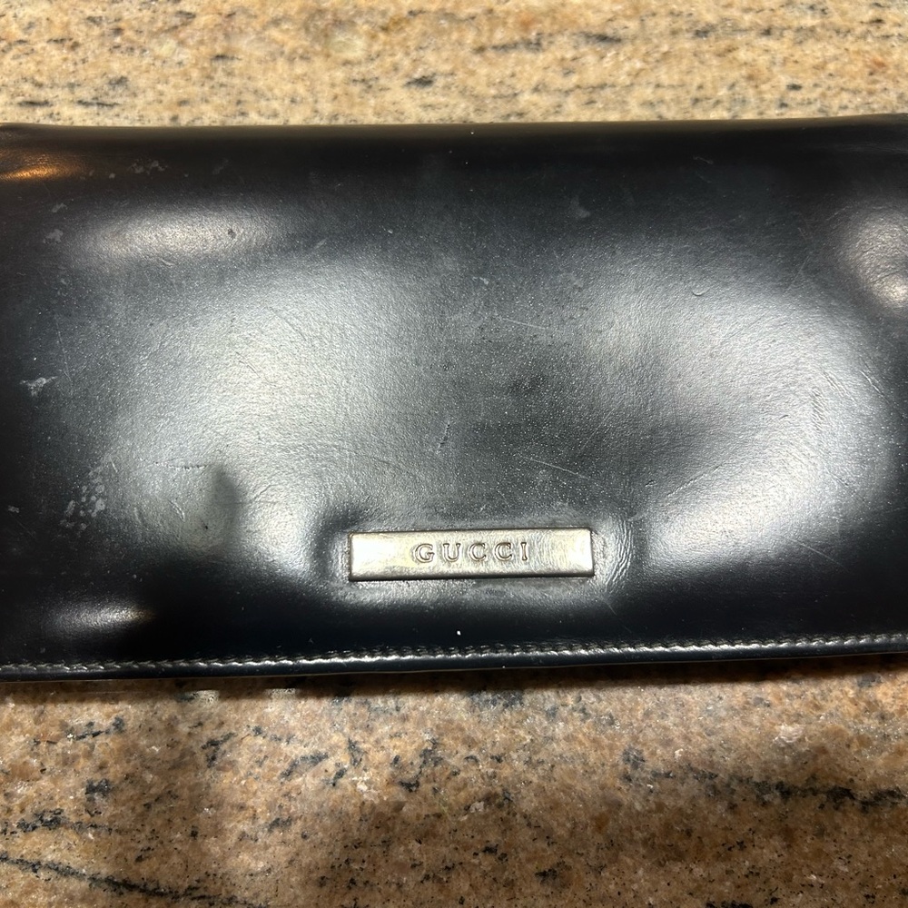 Gucci Black Leather Clutch